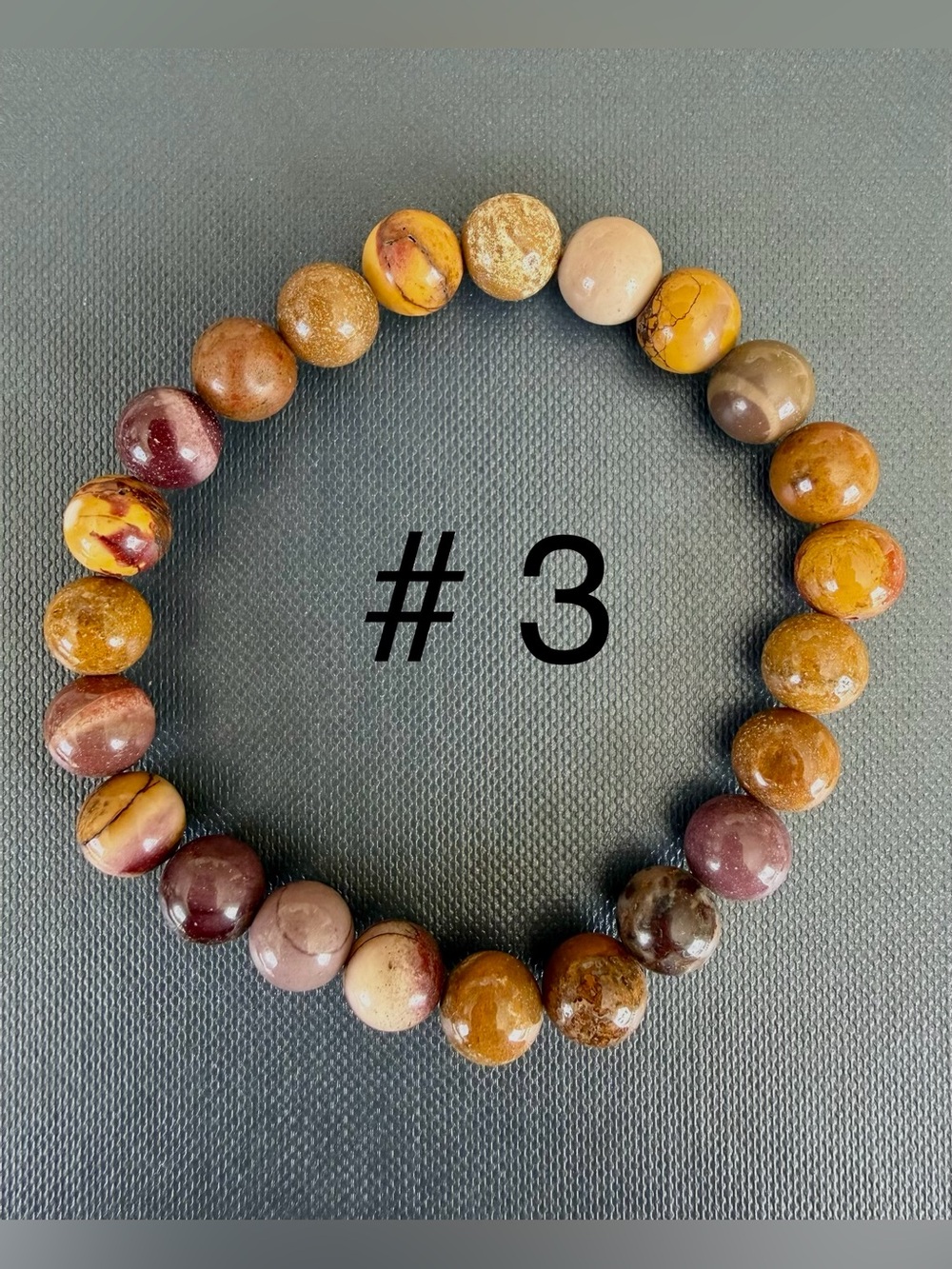 Mookaite Jasper Natural Multi-Tone 8mm Beaded Stretch Bracelets - Picture 4 of 5